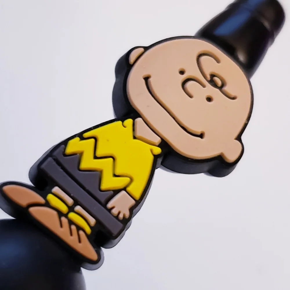 Handmade Charlie Brown Beaded Silicone Focal Bead Pen